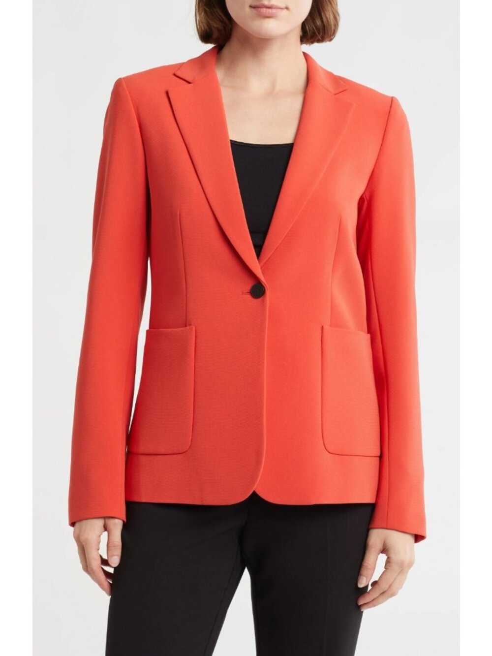 Theory Gabrielle Women's Modern Crepe Blazer Jacket in Poppy Size 00